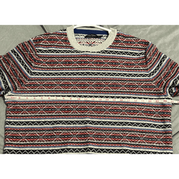Vintage Y2K Nautica Striped Cotton Pattern Coogi Style Crewneck Sweater Size XL - Picture 8 of 8